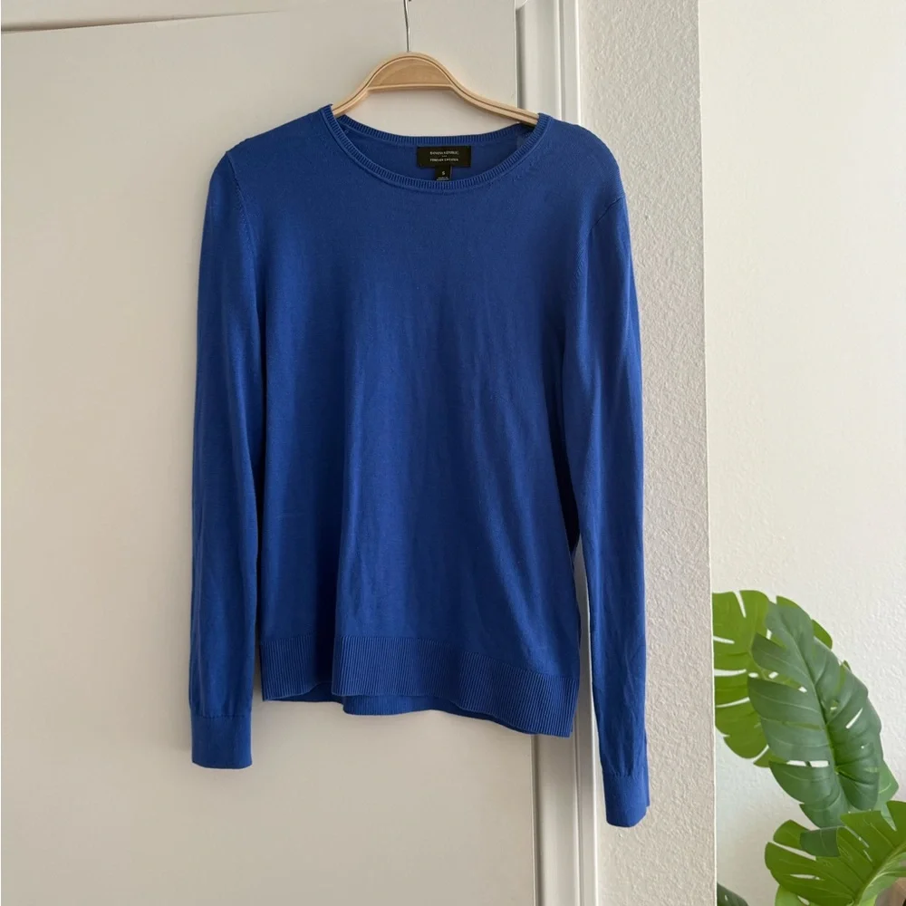 Banana Republic Women’s Forever Sweater Blue Crewneck Long Sleeve Cardigan